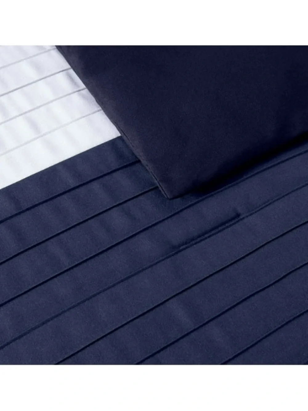 Navy and White Striped king 3 piece Comforter Set